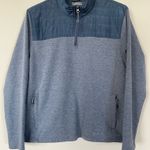 Eddie Bauer  Mens Mixed Media Zip Pullover Variety  Blue Size XL Photo 3