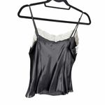 Vintage Black Satin Lace Tank Cami Photo 3