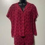 PINK - Victoria's Secret Victorias Secret Pink Paisley Sheer Pajama Set Top Shorts Sz Large Y2K Photo 0