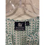Madison Mathews Shirt Womens Small Blue White Arrow Print Tunic India Boho Top Green Photo 1
