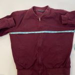Brandy Melville Burgundy Zipper Long Sleeve Bomber Jacket Sz Lg Cotton Women’s Photo 8