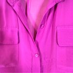 CAbi Purple Sheer Long Sleeve Button Down Shirt Womens L Classic Preppy Parisian Photo 7