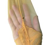 Oh Polly Asymmetrical Long Sleeve Cutout Mesh Bodycon Orange Mini Dress Neon Y2K Photo 6