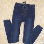 Free People  Lace-up Denim Jean Leggings Photo 0