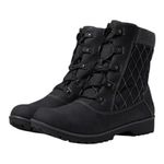 Jbu NEW!  Boots Women's Black Quilted Lace-Up Boots size 7.5 W Photo 0