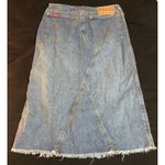 Mudd Distressed Denim Pencil Midi Skirt Size 1 Y2K Photo 3