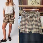 Free People  Las Palmas Sailor Shorts 100% Cotton Harem Plaid - Sz Med 🧡🎀 Photo 1
