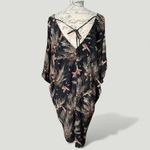 Love Culture  Black Pheasant Fall Print Cold Shoulder Dress Batwing Style - OS Photo 1