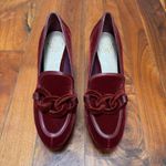 Vince Camuto  Gathie platform loafer clog in red velvet with chunky chain 8.5 Photo 4