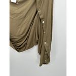 LOGO By Lori Goldstein Cardigan Scarf Button Sleeve Women M/L Green Stretch Photo 2