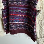 ZARA Fair Isle knit pullover sweater with contrasting knit jacquard sleeves M Photo 7