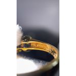 Victorian Style Blue Topaz Five Stone Ring Sterling Silver‎ Sz 8 Gold Tone Photo 4