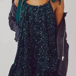 Free People  Nova Green Convertible Sequin Mini Dress - Size Small Photo 0