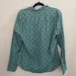 Garnet Hill  Cotton Blue Patterned Casual Button Down | Size 16 Photo 6