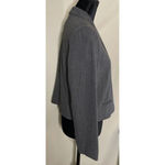 Ralph Lauren Lauren  Grey Stripe‎ Wool Blend Blazer Women 12P 3 Buttons Business Photo 2