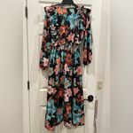 Floral Chiffon Long Sleeve Maxi Dress Blue Size L Photo 1