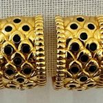 Swavorski Swarovski Gold-Tone  huggie Clip-On Earrings with Black Crystal Accents Photo 0