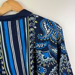 Lands' End  Paisley Button Front Tunic Kaftan Top Large Cotton Resort Cover Up Photo 3