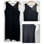 David Warren New York Black 100% Silk Sleeveless Button Down Side Dress Size 14P Photo 1
