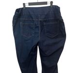 Woman Within  26W Petite Blue Straight Leg Pull On Stretch Denim Jeans Dark Wash Photo 6
