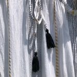 Caribbean Joe  White Embroidered Gold threads Swim Coverup OS Photo 3