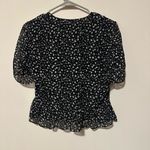 All Saints Ilia Pippa Floral Wrap Peplum Top Black Size 4 designer blouse Photo 7