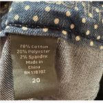 Avenue  Denim Virtual Stretch Woman’s Blue/ White Polka Dot Jean Shorts‎ Size 20 Photo 3