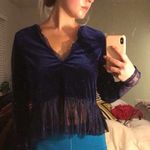 Free People  Blue Velvet Lace Top Photo 0