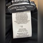 Carmen Marc Valvo NWT  Swimsuit Sz 12 Brown Black Animal Print Open Tie Back Photo 2