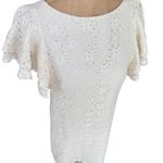 Chequer White Lace Dress Flutter Sleeve‎ Party Cocktail Summer Size 4 Photo 2
