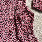 ZARA Red Floral Flowy Button Front Mini Shirt Dress   Size Medium Photo 2