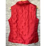 Talbots Red Puffer Goose Down Vest Womens S Zip Snap Photo 3