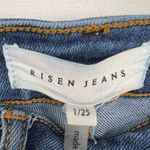 Risen Jeans High Rise Crossover Distressed Straight Leg Jeans RDP5333 Size 1/25 Blue Photo 4