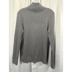 Eddie Bauer  Sweater Womens 2XL Tall Gray Full Zip Ribbed Mock Neck 100% Cotton Photo 5