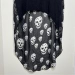 Tobi Skull Print Hi Low Long Duster Top Size Medium Thin Fabric Black White Goth Photo 3