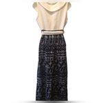 Handmade 70’s Nautical Maxi Dress Sz 10 Empire Waist Belted Wide Collar Pockets Photo 4