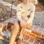 Chico's Chico’s Cashmere Blend Cheetah Embroidered Long Sleeve Sweater Size XL Photo 3