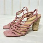Veronica Beard  Bala Jute Suede Strappy Sandal Pink Women's Sz 8 382 Photo 4