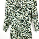 ZARA Green Floral Puff Sleeve Button Down Midi Dress Medium Chic Classic Office Photo 9