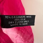 Silk Cashmere Pink fringe scarf shawl wrap Photo 5