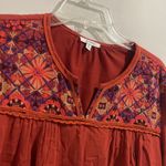 JODIFL  burnt orange rust color embroidered long sleeve dress Photo 5