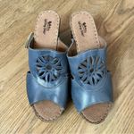 Spring Step NWT  Blue Leather Sunburst Wedge Bohemian Sandal Size 38/Women’s 7.5 Photo 5