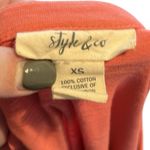 Style & Co Coral Pink 3/4 sleeve tee with embroidered sparkle floral accent Photo 5