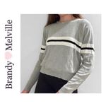 Brandy Melville Gray and White Stripe Sweater Photo 1