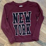Jacqueline De Yong Classic New York Crewneck Burgundy Sweatshirt Size Small Red Photo 1