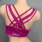 Victoria's Secret Victoria Sport Large Sports Bra Womens Pink Criss Cross Straps Stretch Scoop Photo 1