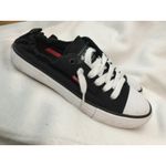 Levi's  Women's Black Canvas Sneakers White Toe Lace‎ Up Comfort Shoes  size 6 Photo 1