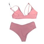 Zaful NWT  Blush Pink Bikini Set Cheeky Padded Strappy Photo 3