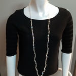 Vintage Long Beaded Aurora Borealis Crystal Necklace White Photo 0