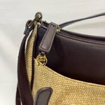 Etienne Aigner VTG WOVEN JUTE/LEATHER PURSE ADJUSTABLE STRAP 12x7x4 PREOWNED Photo 2